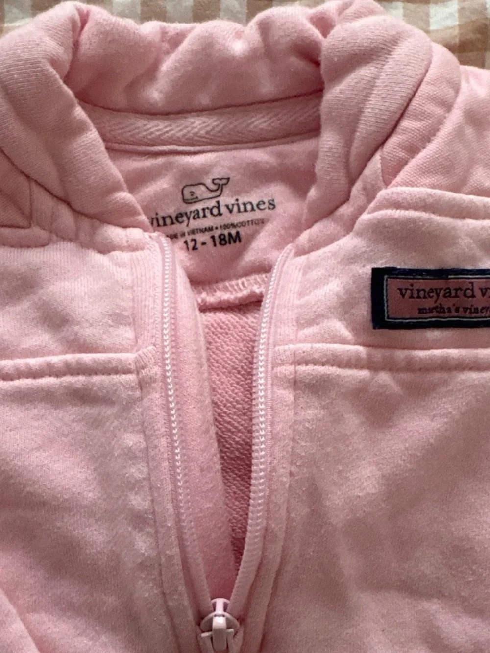 Vineyard Vines Light Pink Kids Half-Zip Pullover Hoodie